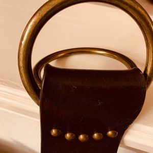 Ralph Lauren woman/girl's belt.  Dark brown, heavy, brass hardware.